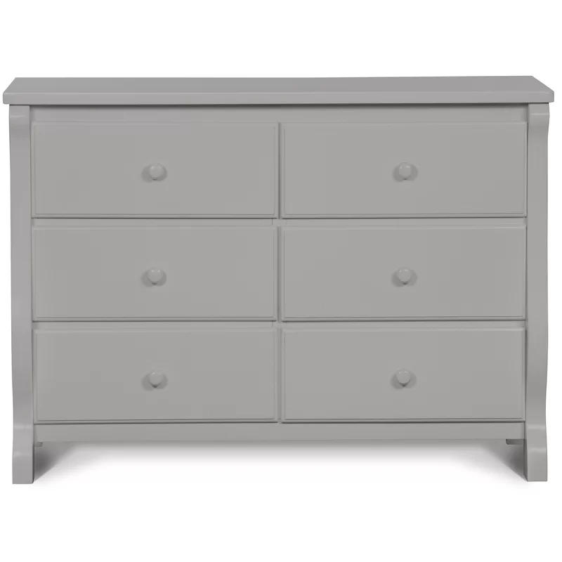 Delta Children 70816-026 Universal 6 Drawer Dresser, Greenguard Gold Certified, Grey