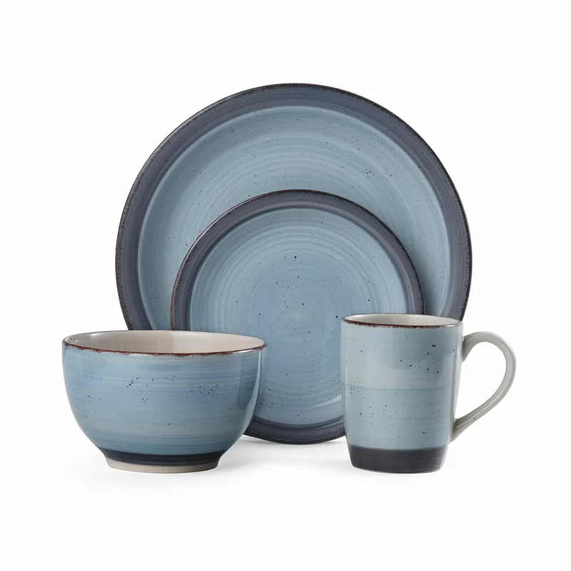 Pfaltzgraff 5267234 Sadie 16-Piece Dinnerware Set, Blue