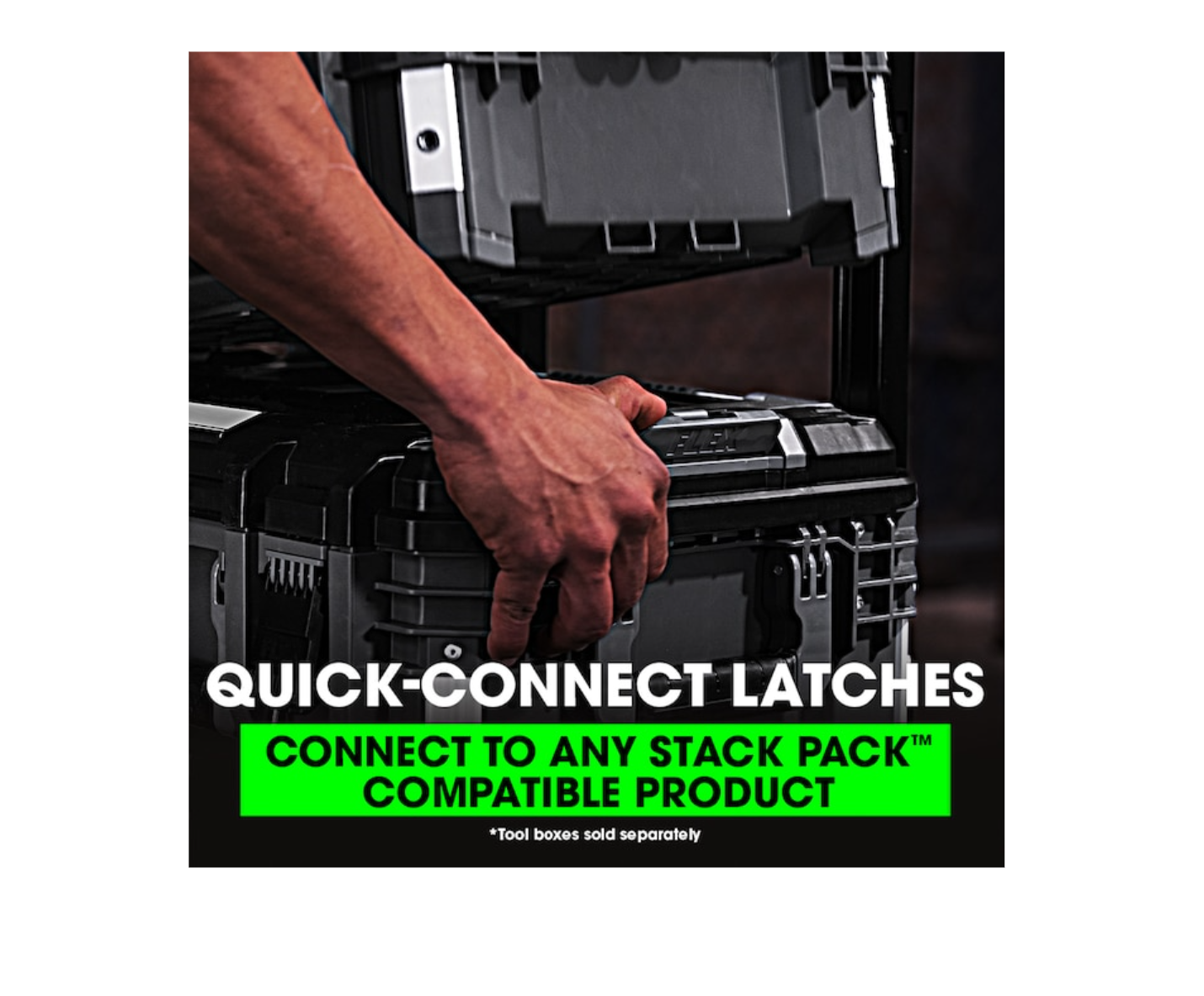 FLEX FSM1101-3 STACK PACK 3-Piece Storage System Fsm1101-3 22-in Gray Plastic and Metal Wheels Lockable Tool Box