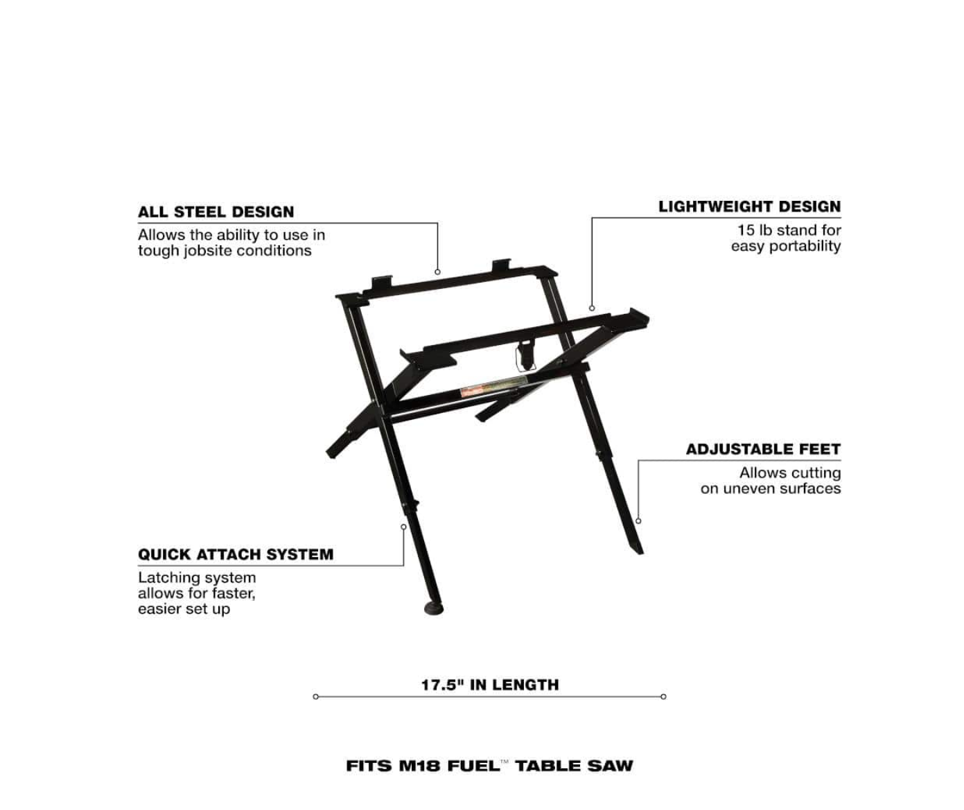 Milwaukee 48-08-0561 Compact Folding Table Saw Stand