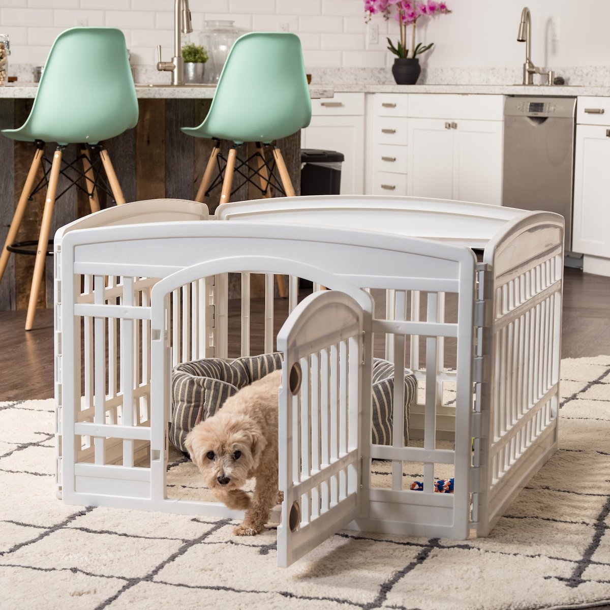 IRIS Exercise Dog Playpen with Door – 4 to 8 Panel Sizes