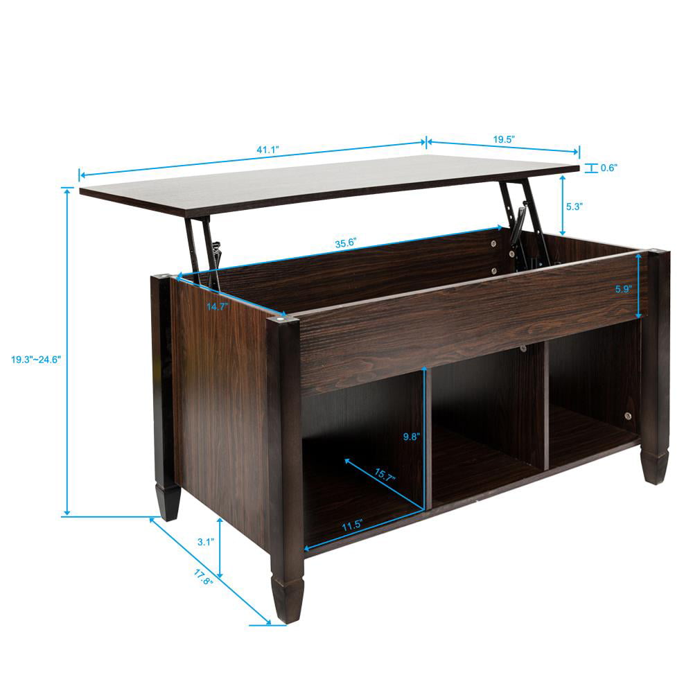 Ktaxon Lift Top Coffee End Table Storage Space Home Furniture,with Storage & Shelf Modern Occasional Table Brown