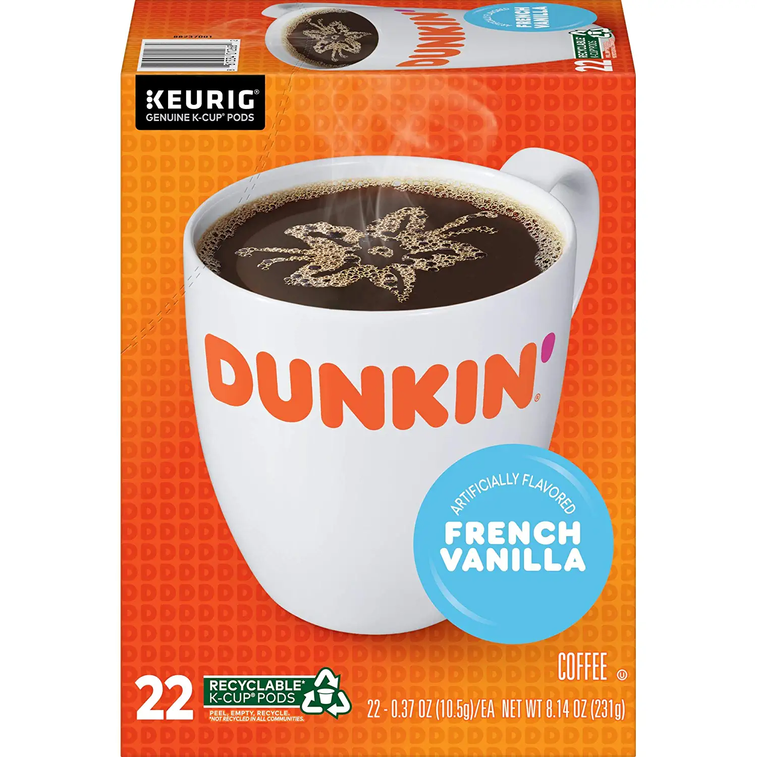 Dunkin’ Coffee French Vanilla Flavored Coffee K Cup Pods for Keurig Coffee Makers 88 Count