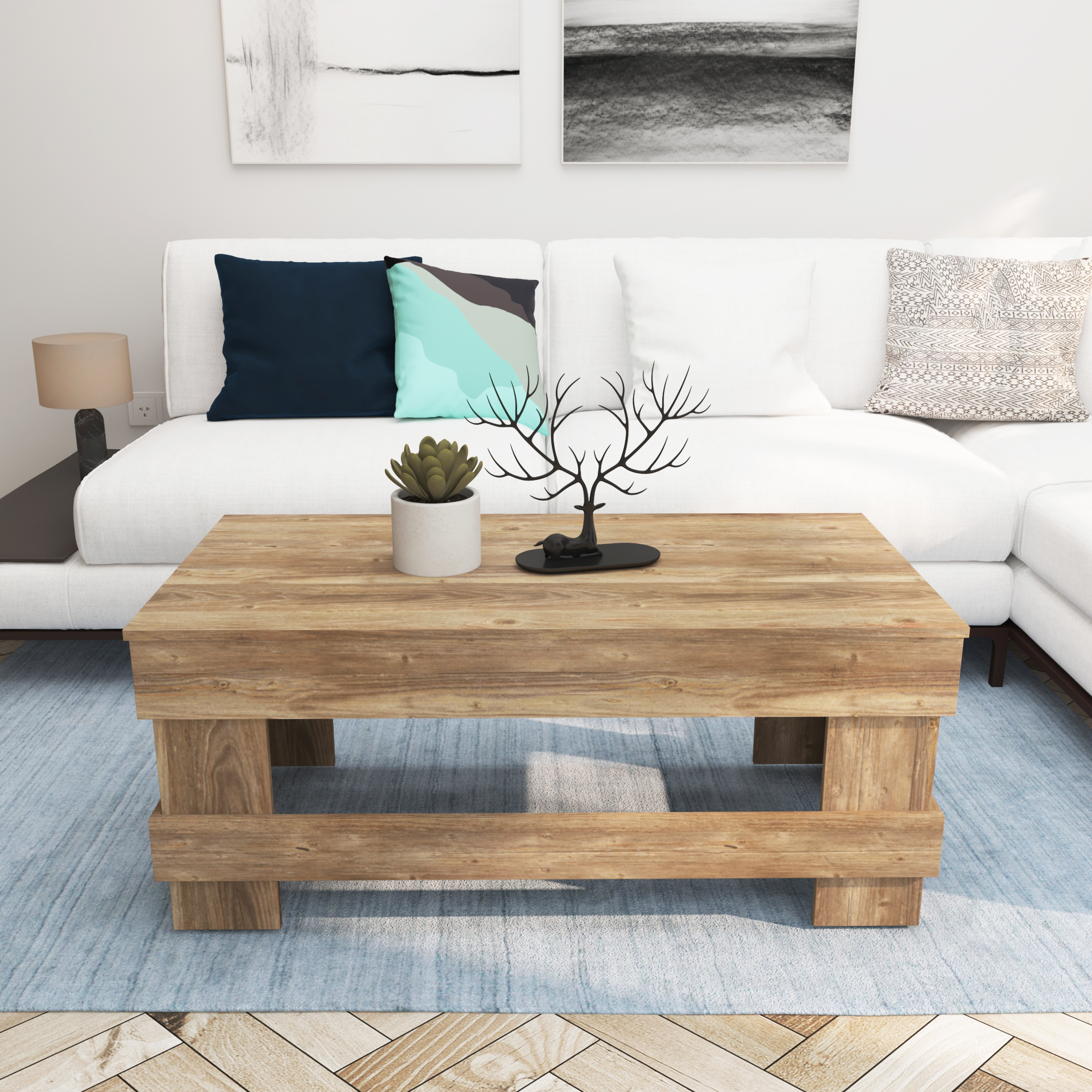Woven Paths Reclaimed Wood Coffee Table, Natural
