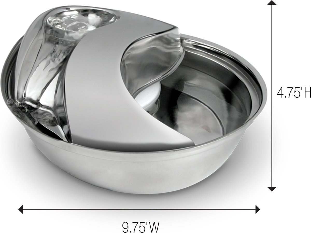 Pioneer Pet Stainless Steel Dog & Cat Fountain Raindrop Design, 60-oz