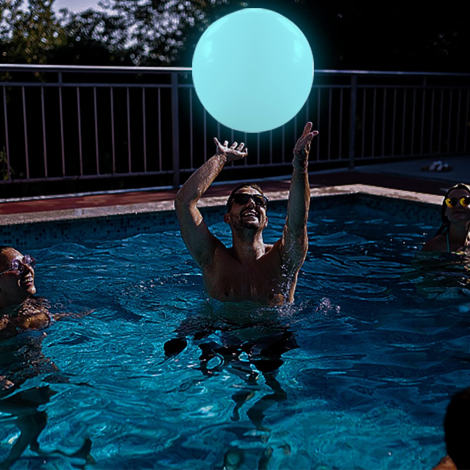 LED Beach Ball, 16” Inflatable Pool Toys Floats with Remote Control, 16 ...