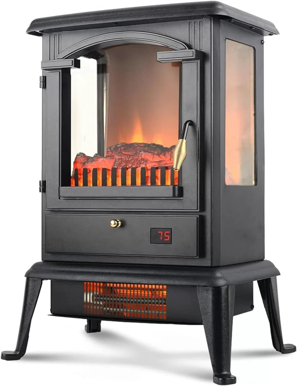 VOLTORB Electric Fireplace Heater with Remote, 22.4′′ Freestanding Portable Infrared Fireplace Heater Stove, 1000W/1500W