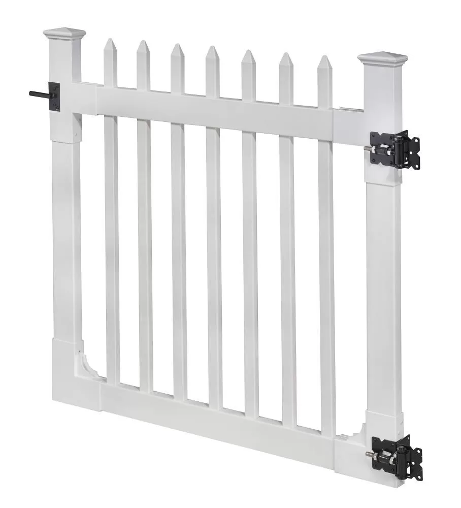 WamBam Fence 4-ft H x 4-ft W White Vinyl Flat-top Fence Gate Kit