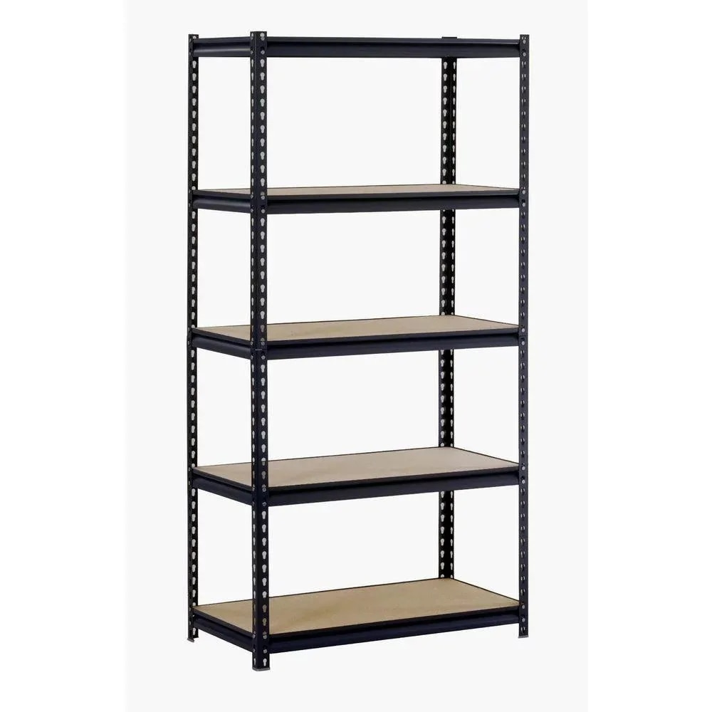 2023 new muscle rack 48 in w x 24 in d x 72 in h 5 shelf steel shelving unit black 6677