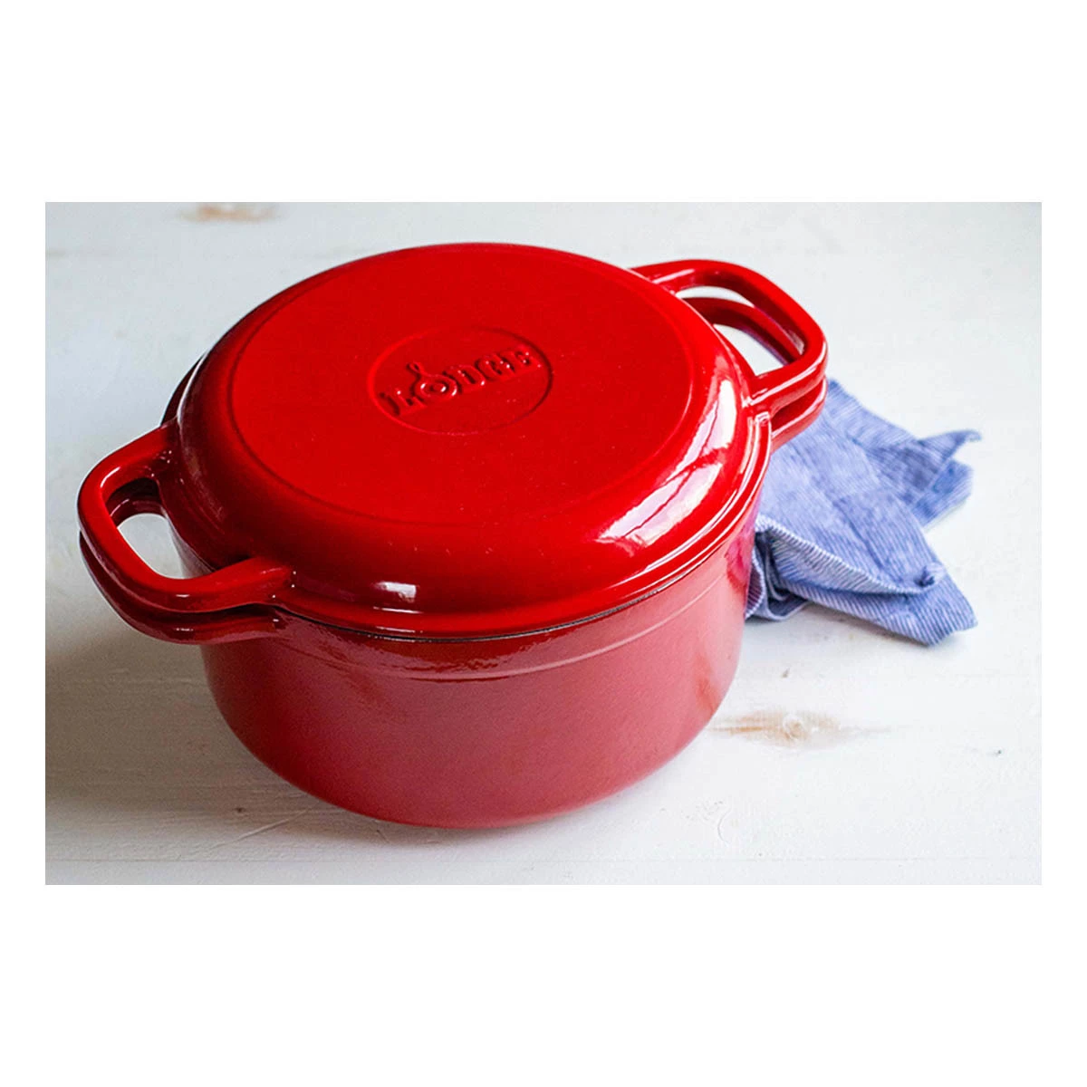 Lodge EB7DD42 7 Quart Enameled Cast Iron Double Dutch Oven