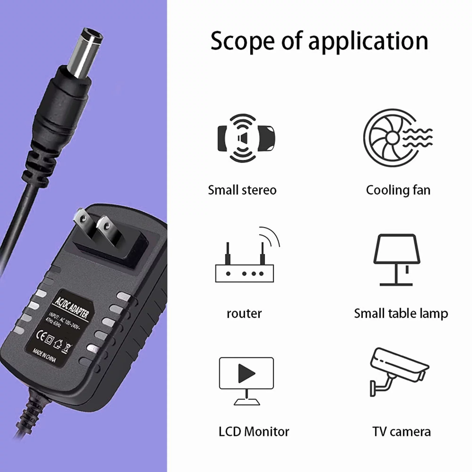 K-MAINS Compatible AC / DC Adapter Replacement for GPX TL709 TL709B TL709R TL709PR HD LCD Television Power Cord