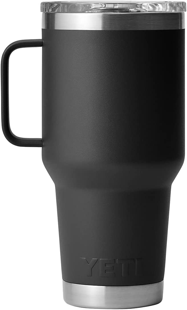 YETI Rambler 30 oz Travel Mug, Stainless Steel, Vacuum Insulated with Stronghold Lid, Black