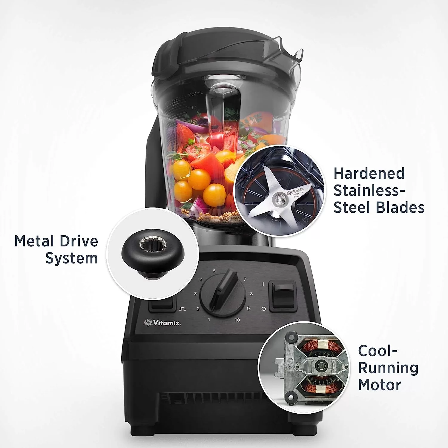 Vitamix Explorian Blender, Professional-Grade, 64 oz. Low-Profile Container, Black – 65542 (Renewed Premium)