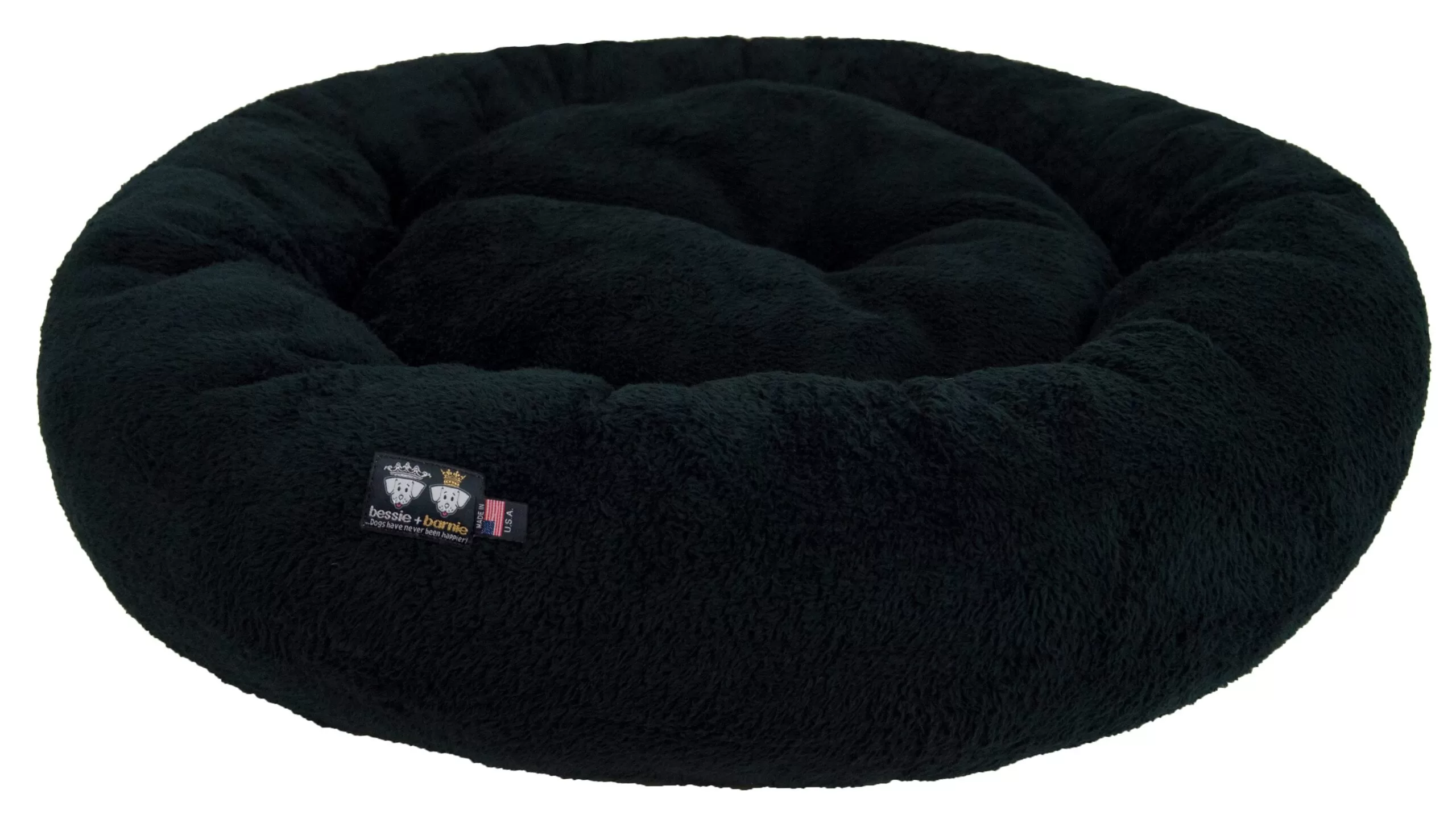 Bessie and Barnie Round Black Polyester Pillow Dog Bed (Medium)