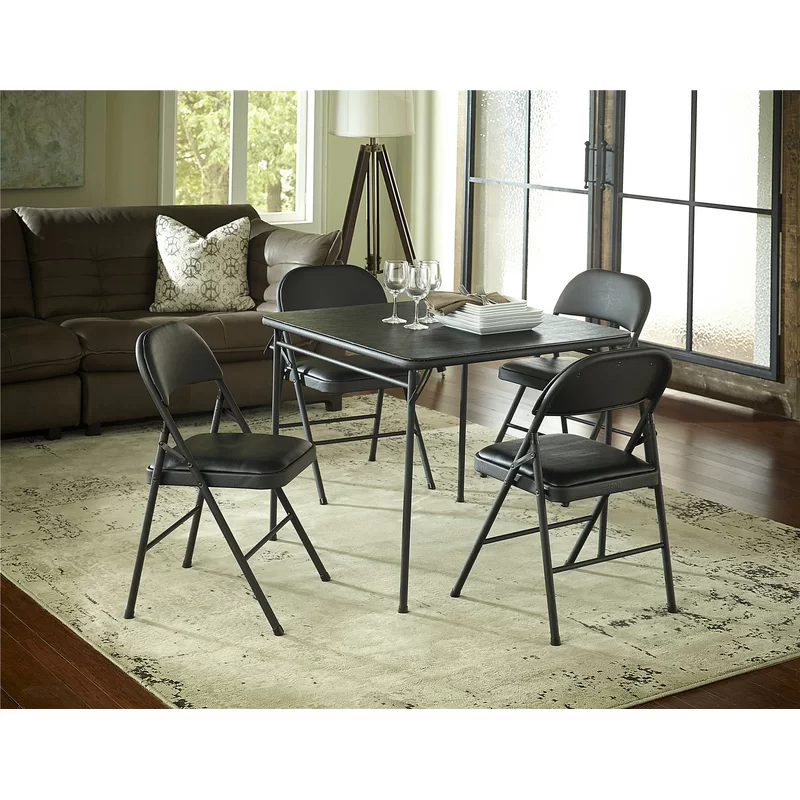 COSCO 14696BLK2E 34′′ Vinyl Top, Black, 2-Pack Folding Table