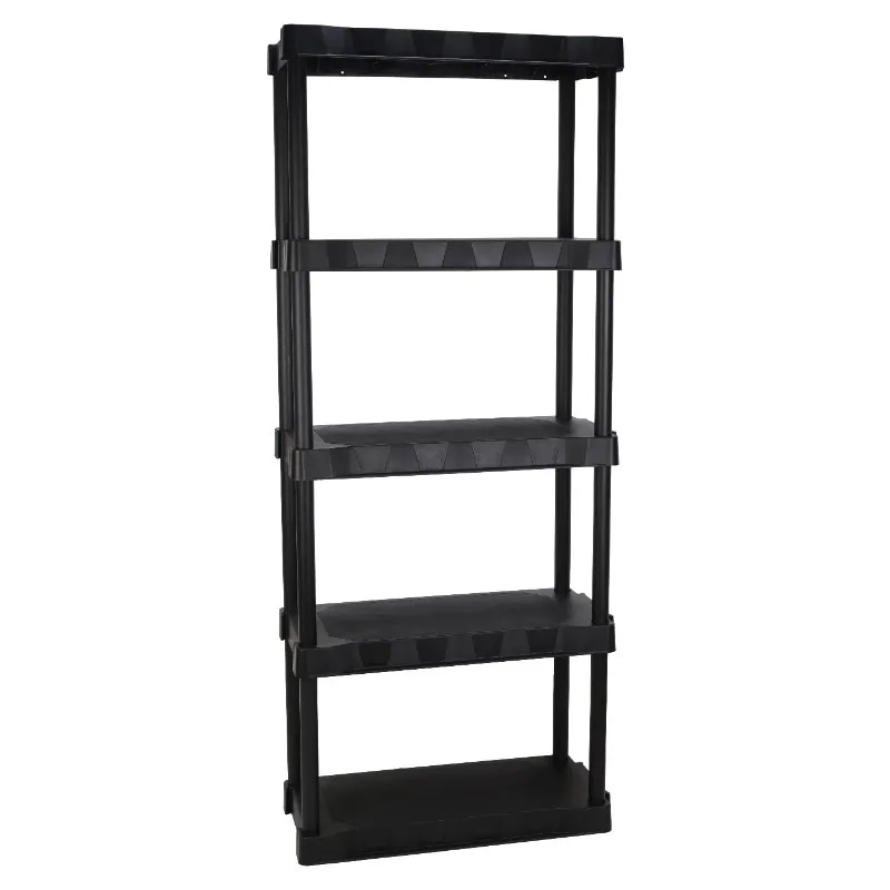 1388d x 30w x 688h 5 shelf plastic garage storage shelves black 5589
