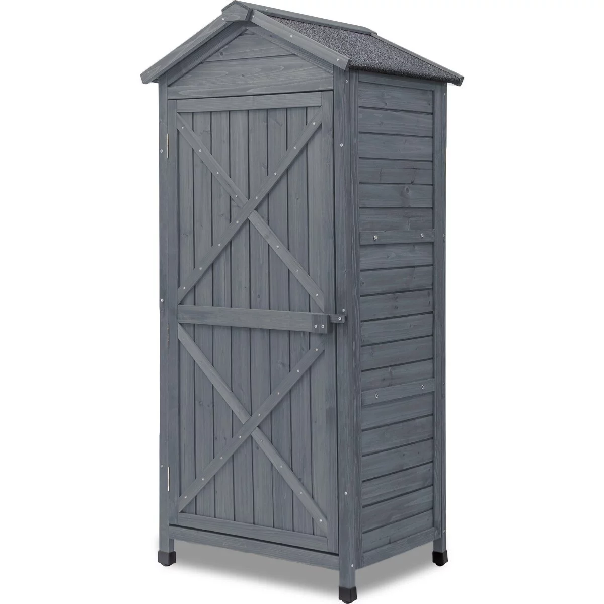 Home Adores Elisiana Outdoor Wooden Storage Sheds Grey