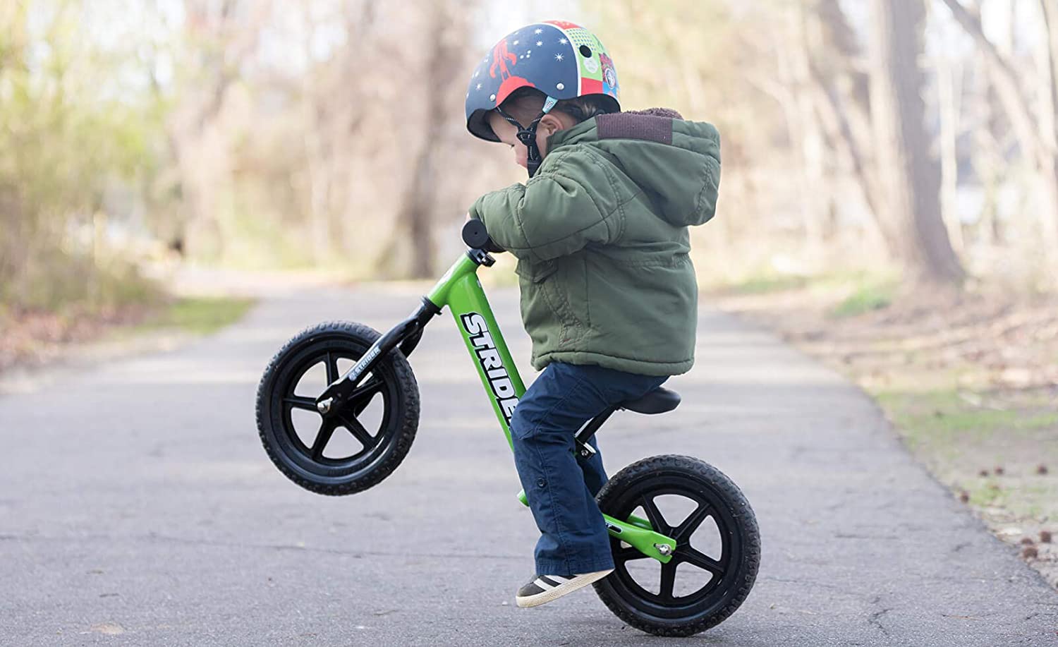 Strider – 12 Sport Kids Balance Bike, No Pedal Training Bicycle, Lightweight Frame, Flat-Free Tires, For Toddlers and Children Ages 18 Months to 5 Years Old (Green)