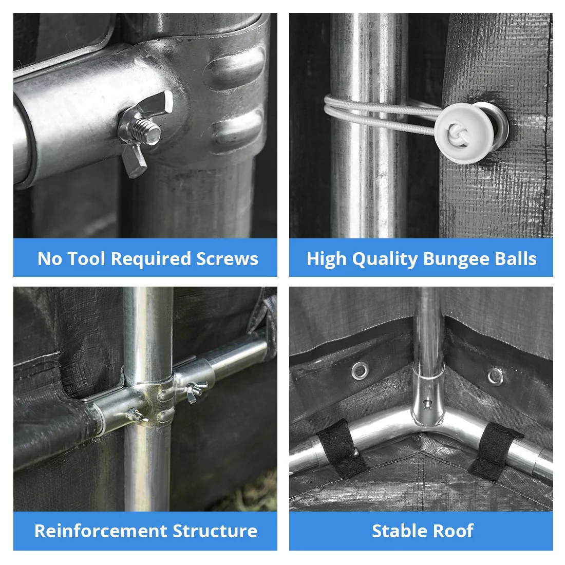 ADVANCE OUTDOOR 10x10 ft Carport Outdoor Storage Shelter Shed with 2 Detachable Roll-up Doors & 2 Vents. Anti-Snow Portable Carport Garage Kit Canopy Tent