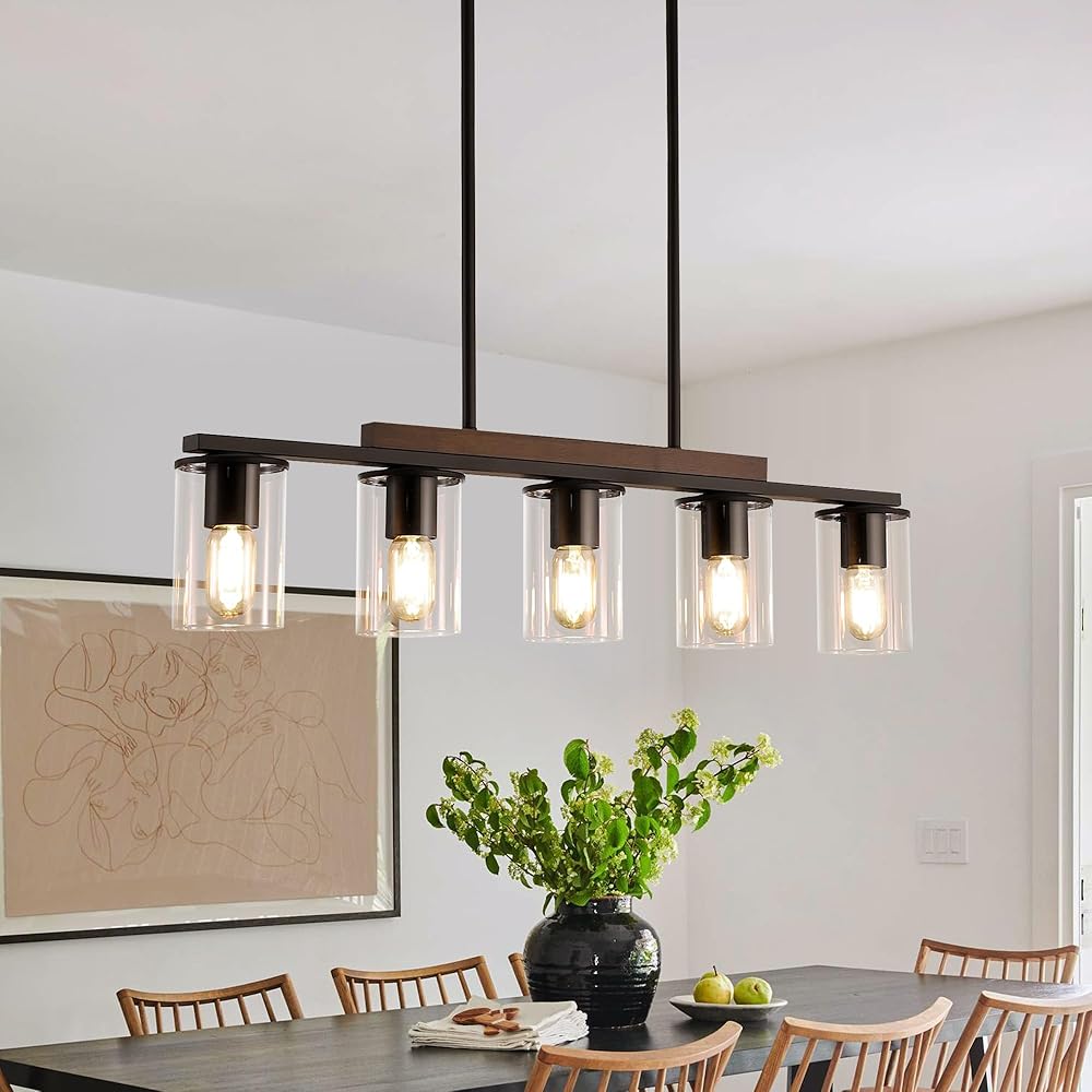 Dining Room Light Fixtures, 5-Light Farmhouse Island Lighting for ...