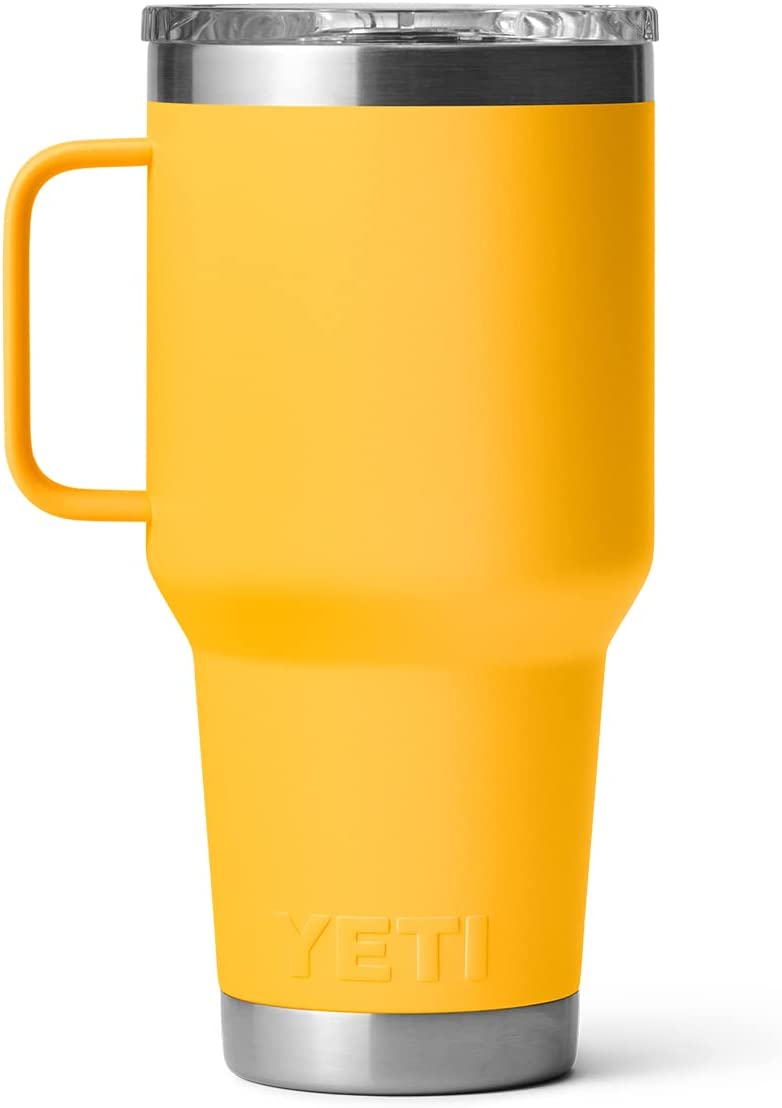 YETI Rambler 30 oz Travel Mug, Stainless Steel, Vacuum Insulated with Stronghold Lid, Alpine Yellow