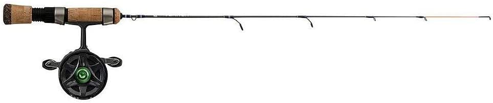 13 Fishing ONE 3 Snitch Descent Ice Inline Fishing Combo, 29 Inches, Right Hand Retrieve