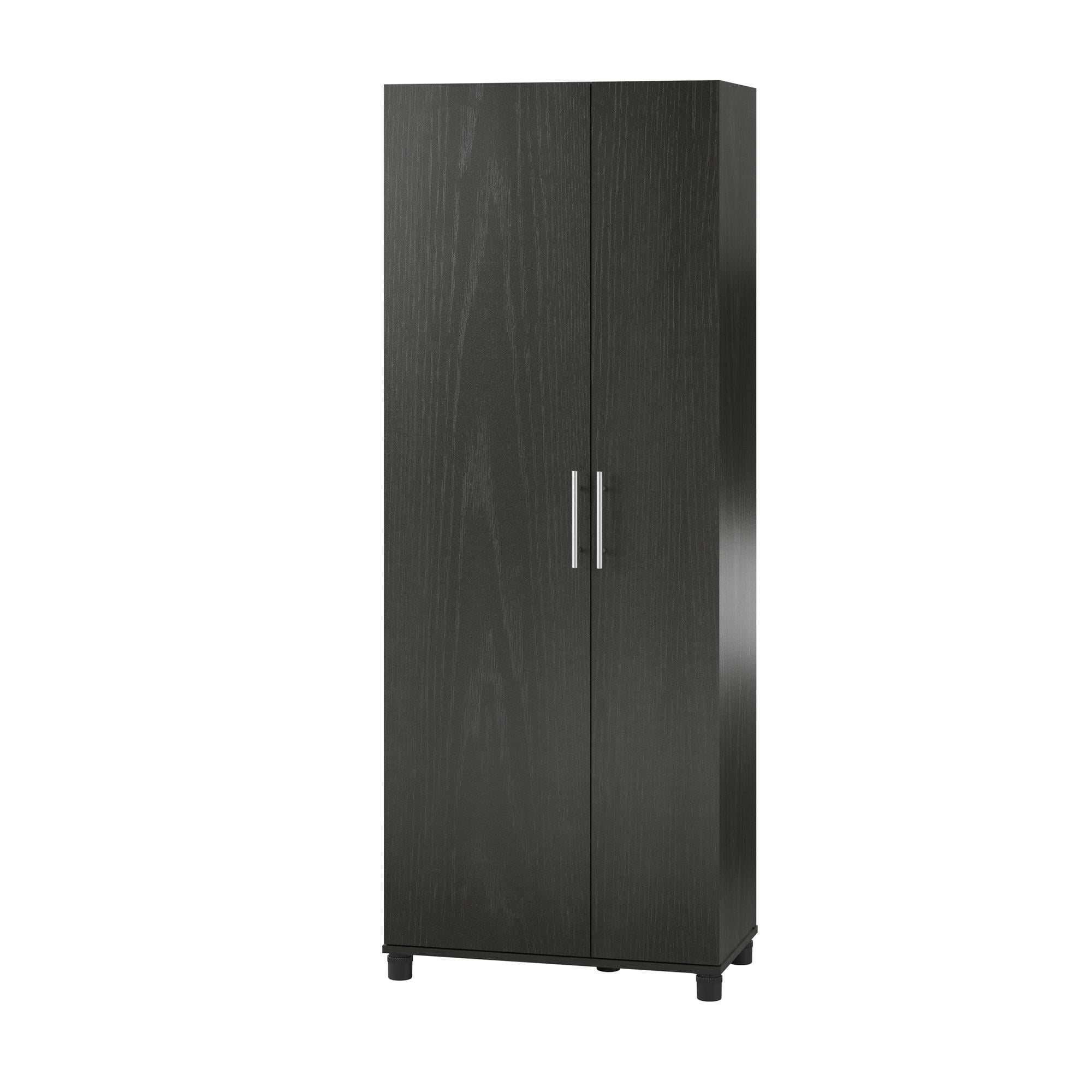 Systembuild Evolution Westford Tall Asymmetrical Garage Storage Cabinet, Black Oak
