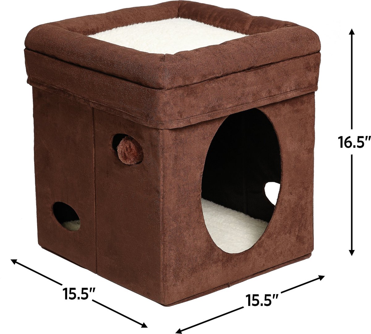 MidWest Curious Cube Cat Condo (Brown Suede)