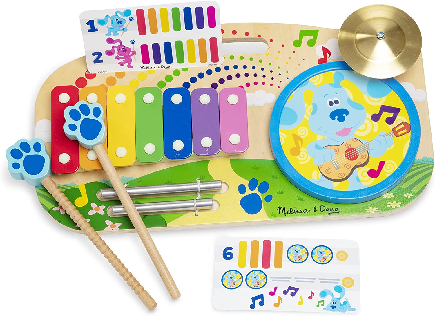 Melissa & Doug Blue’s Clues & You! Wooden Music Maker Board (5 Instruments)
