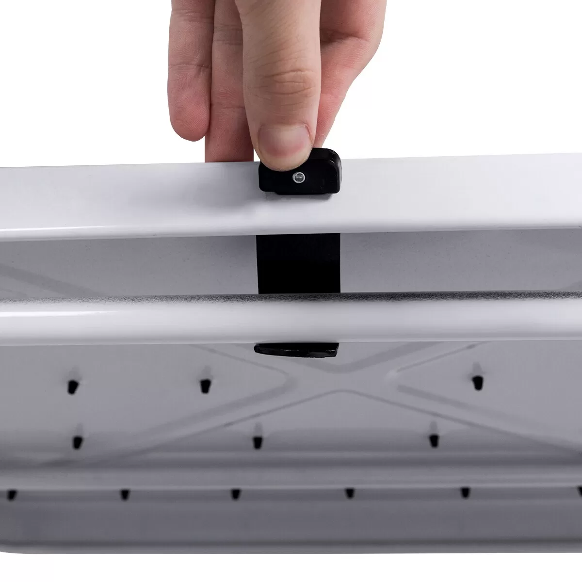 WELLFOR 4-Step 330-lb Capacity Black Steel Foldable Step Stool