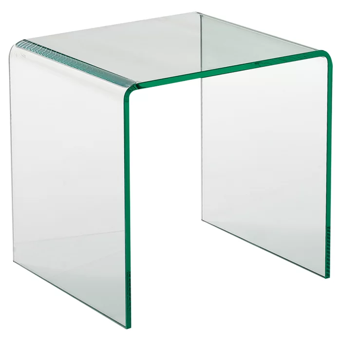 Orren Ellis Bethan 21” Tall Glass Sled End Table