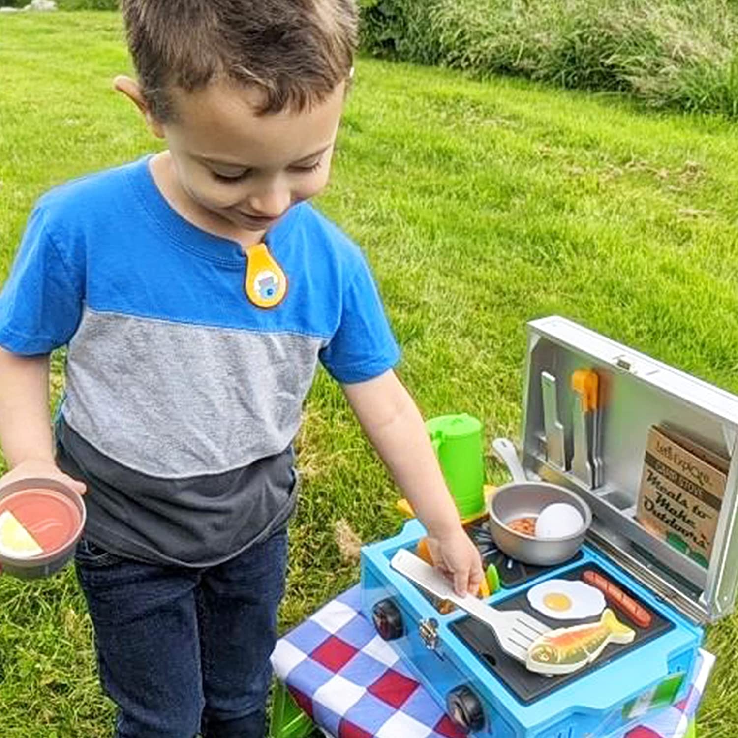 Melissa & Doug Let’s Explore Wooden Camp Stove Play Set