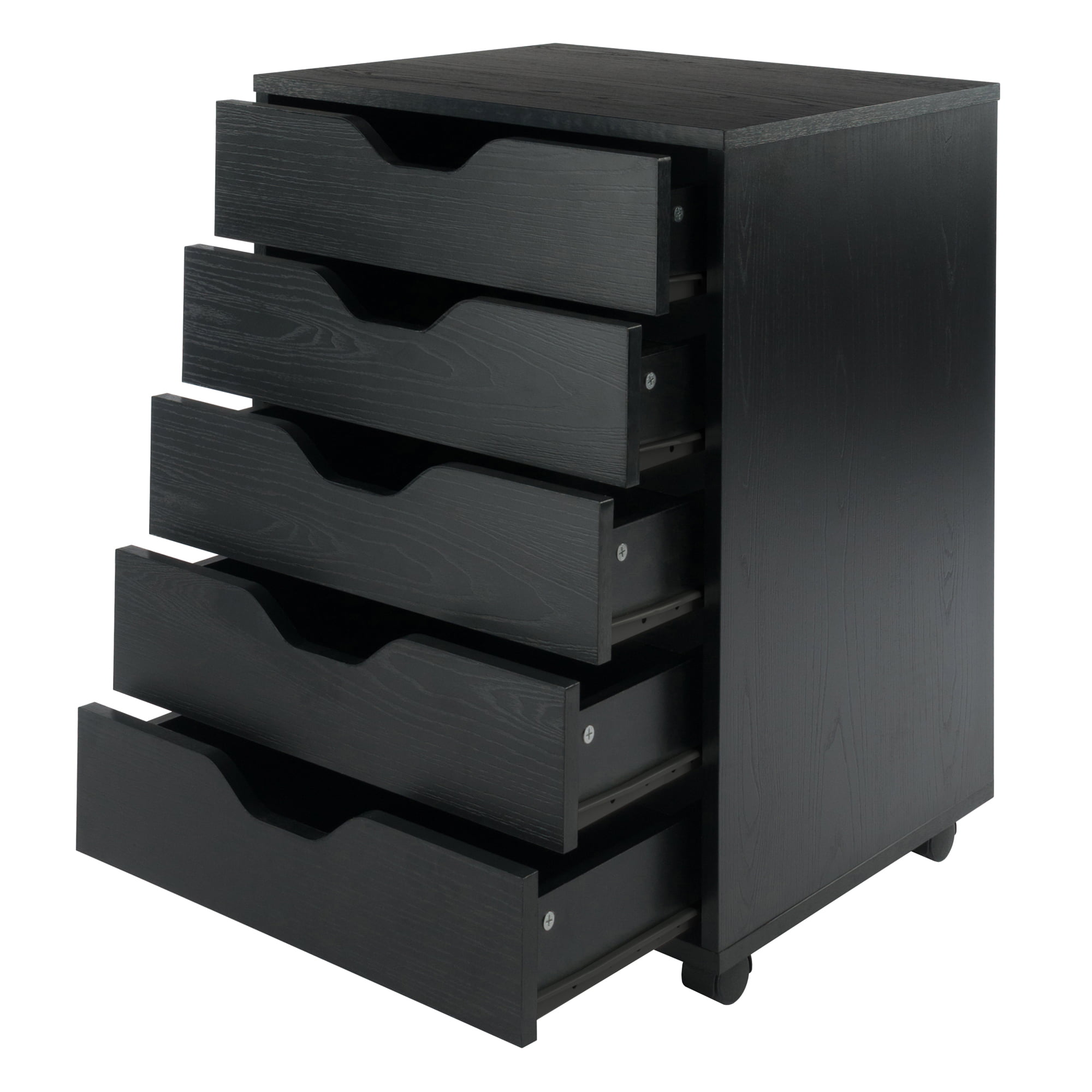 Winsome Wood Halifax 5-Drawer Mobile Cabinet, Black Finish