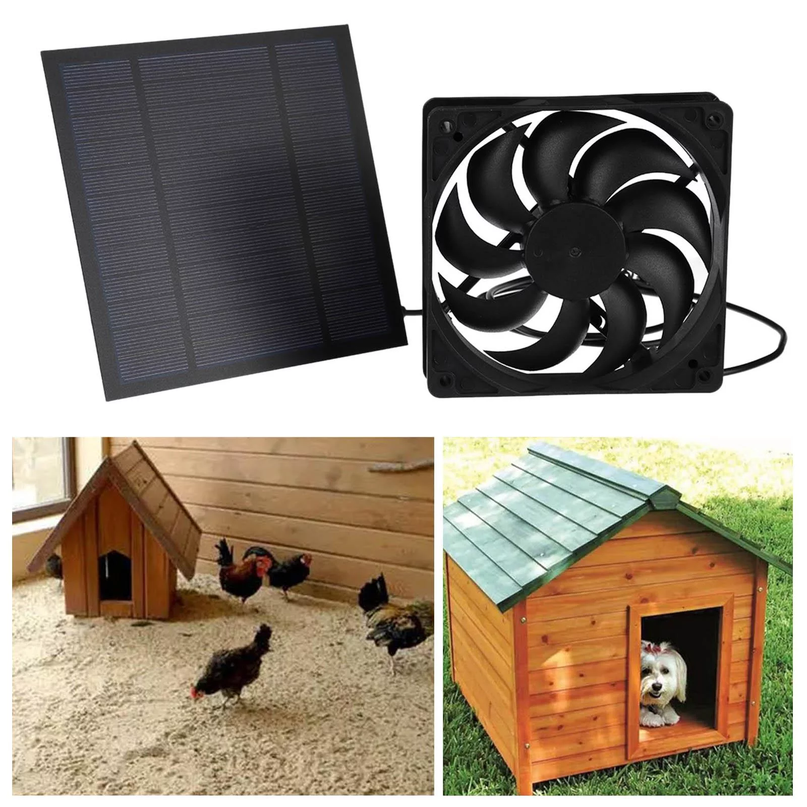 Mini Solar Panel Fan Exhaust Ventilator Outdoor 5W Weatherproof Waterproof for Chicken Coops. RV. Pet Houses. Camping. Shed Roofs