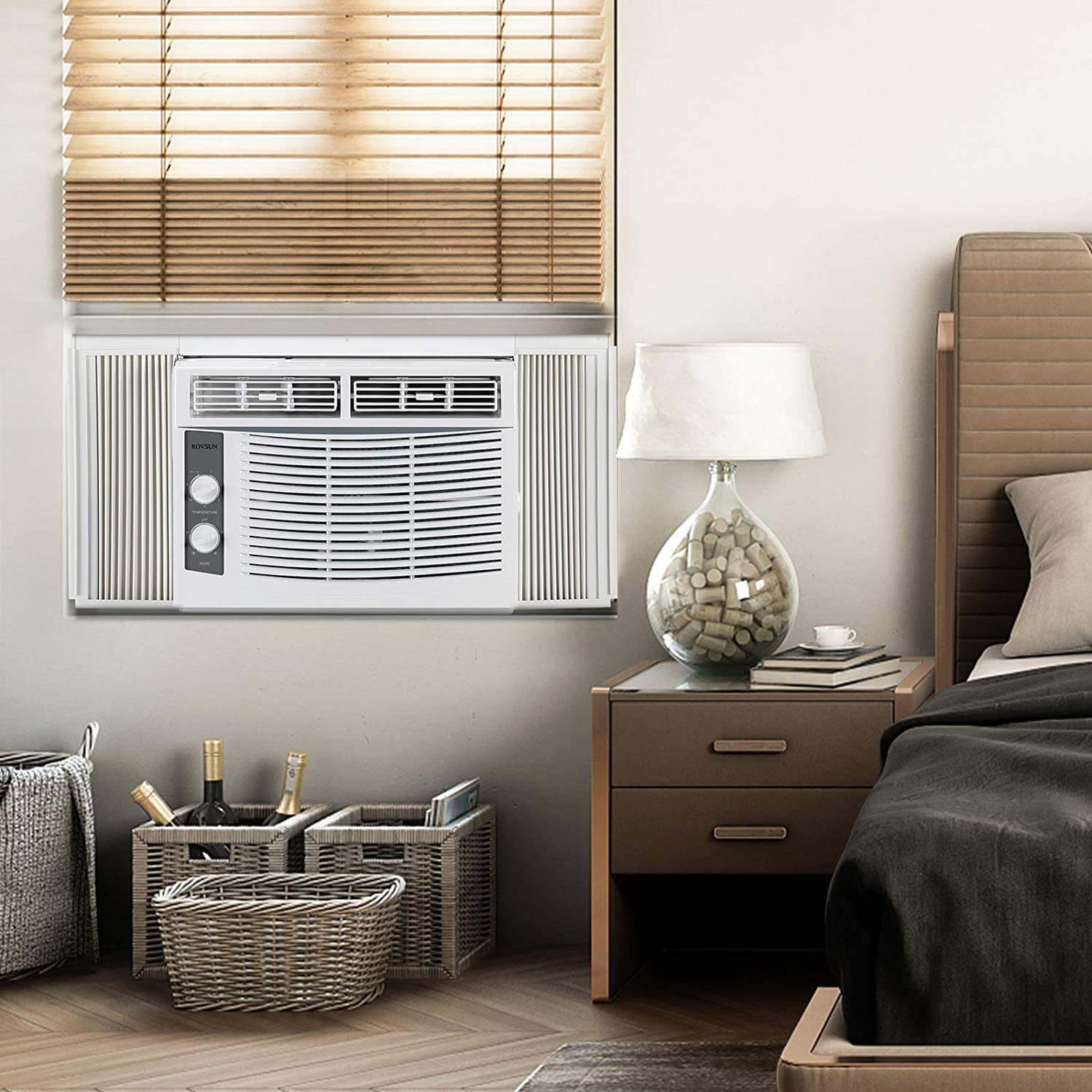 ROVSUN 5000 BTU Window Air Conditioners, 115V/60Hz Window AC Unit, Cooling Rooms up to 150 Sq. Ft, Easy Install Kit Included, White