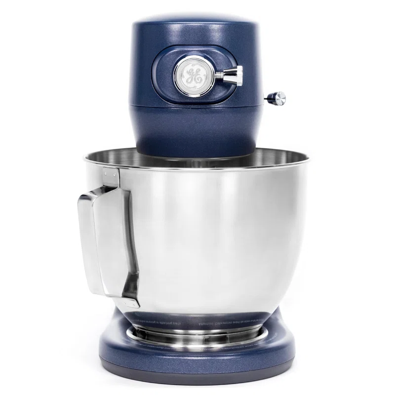 GE G8MSAAS1RRS 5.3 Qt. 7-Speed Sapphire Blue Stand Mixer with Coated Flat Beater, Coated Dough Hook, Wire Whisk, and Pouring Shield