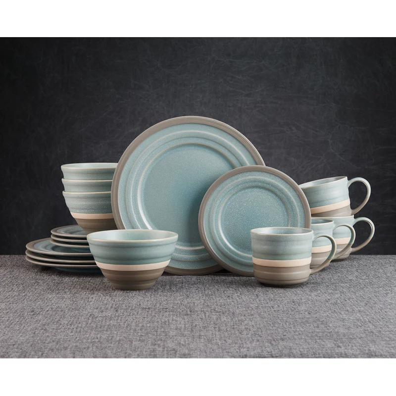 Pfaltzgraff 5274284 16-Piece Adina Blue Dinnerware Set (Service for 4)