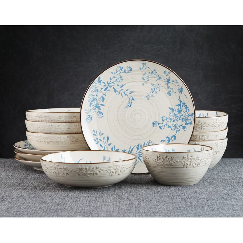 Pfaltzgraff 5274249 Bella 12-Piece Dinnerware Set, Service For 4, Multicolor