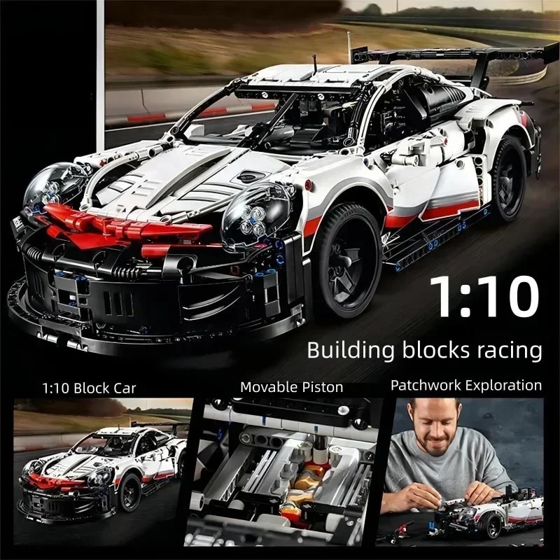 1580pcs classic racing sports car building block toys educational diy racing blocks stickers are random styles christmas girls 1736