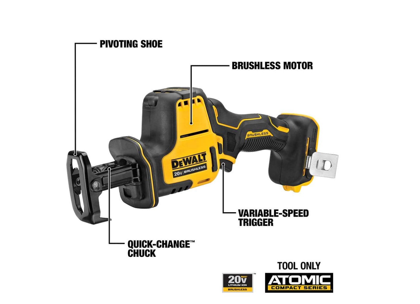 DEWALT DCS369B ATOMIC 20-Volt MAX Cordless Brushless Compact Reciprocating Saw (Tool-Only)
