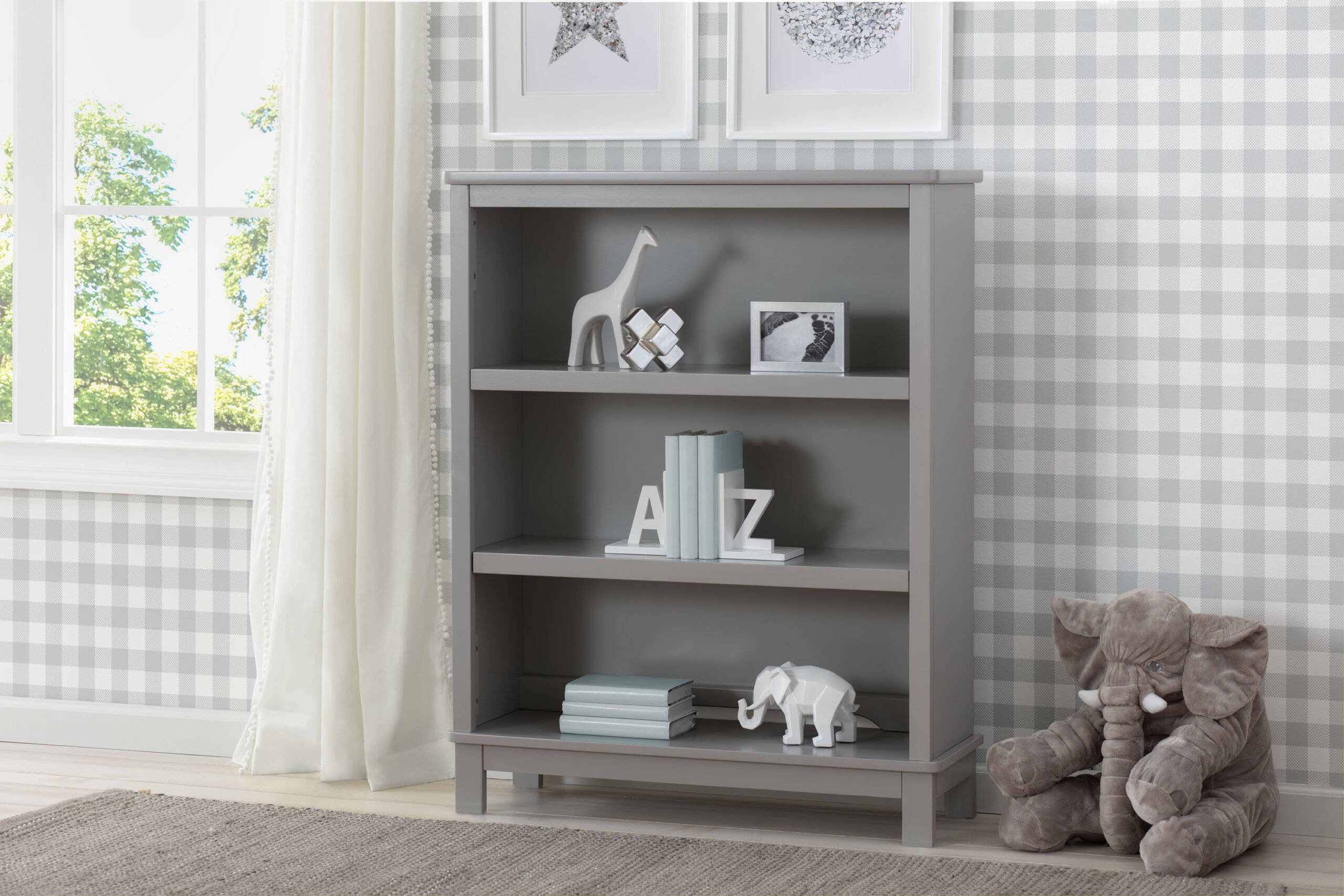 Delta Children Epic 3-Tier Kids Bookshelf, Greenguard Gold Certified, Grey