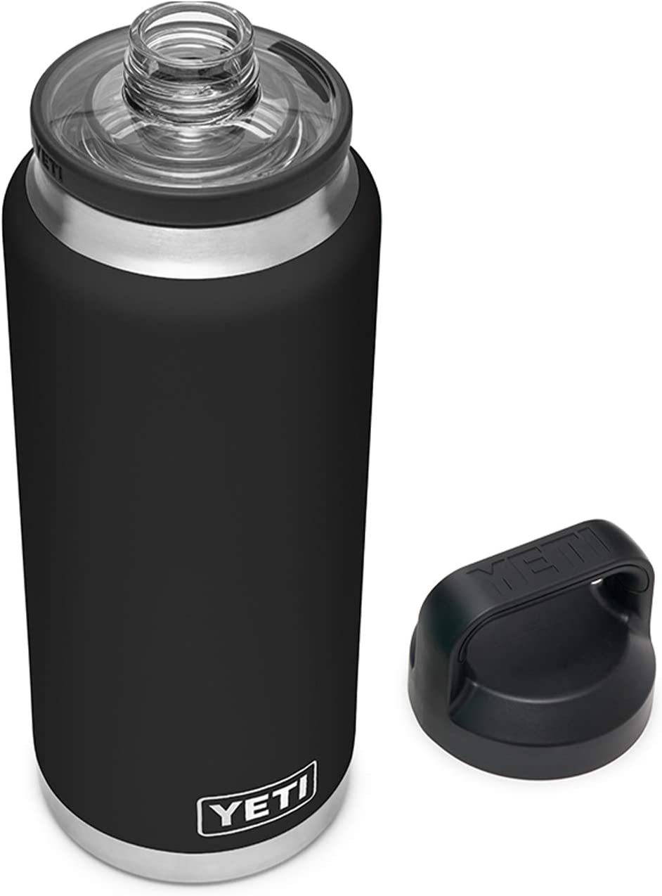YETI Rambler 36 oz Bottle, Vacuum Insulated, Stainless Steel with Chug Cap, Black