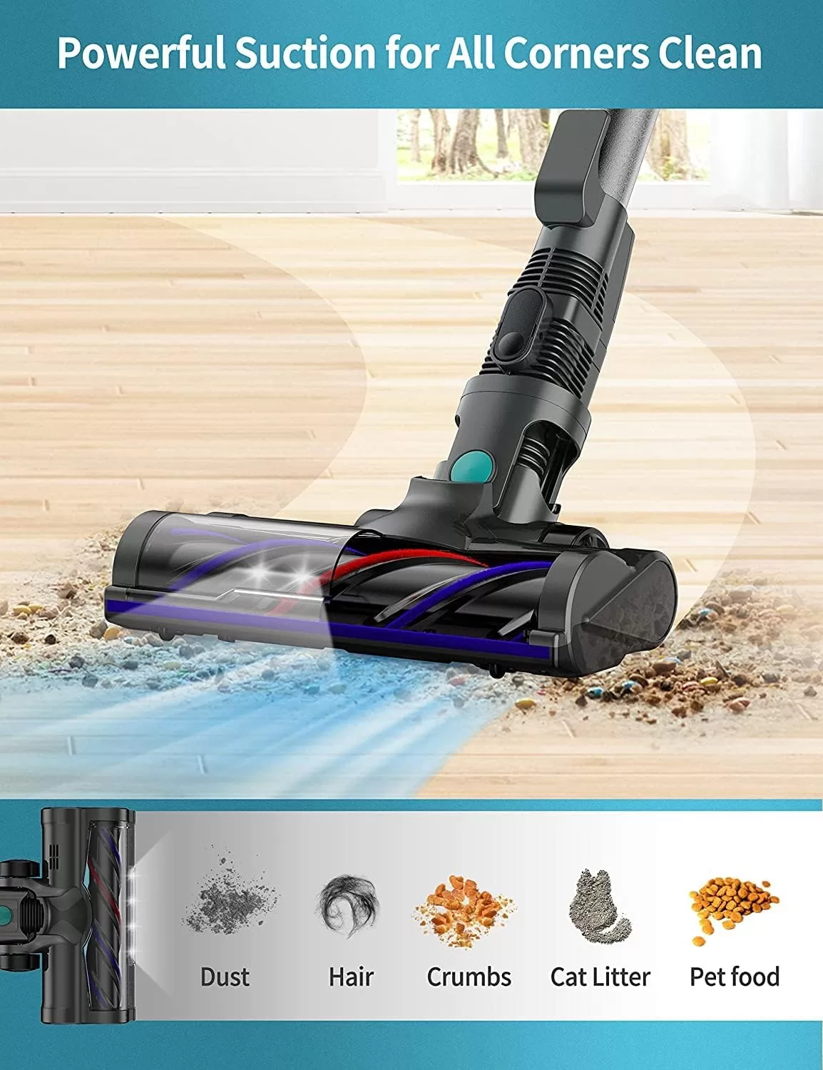 Voweek Cordless Vacuum Cleaner, Lightweight Stick Vacuum Cleaner
