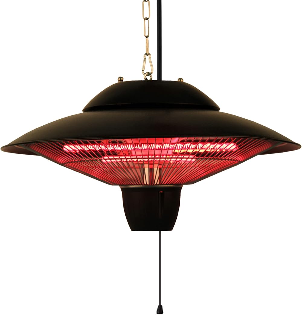 Indoor/Outdoor Ceiling Electric Patio Heater, Black - Arizona Outlet