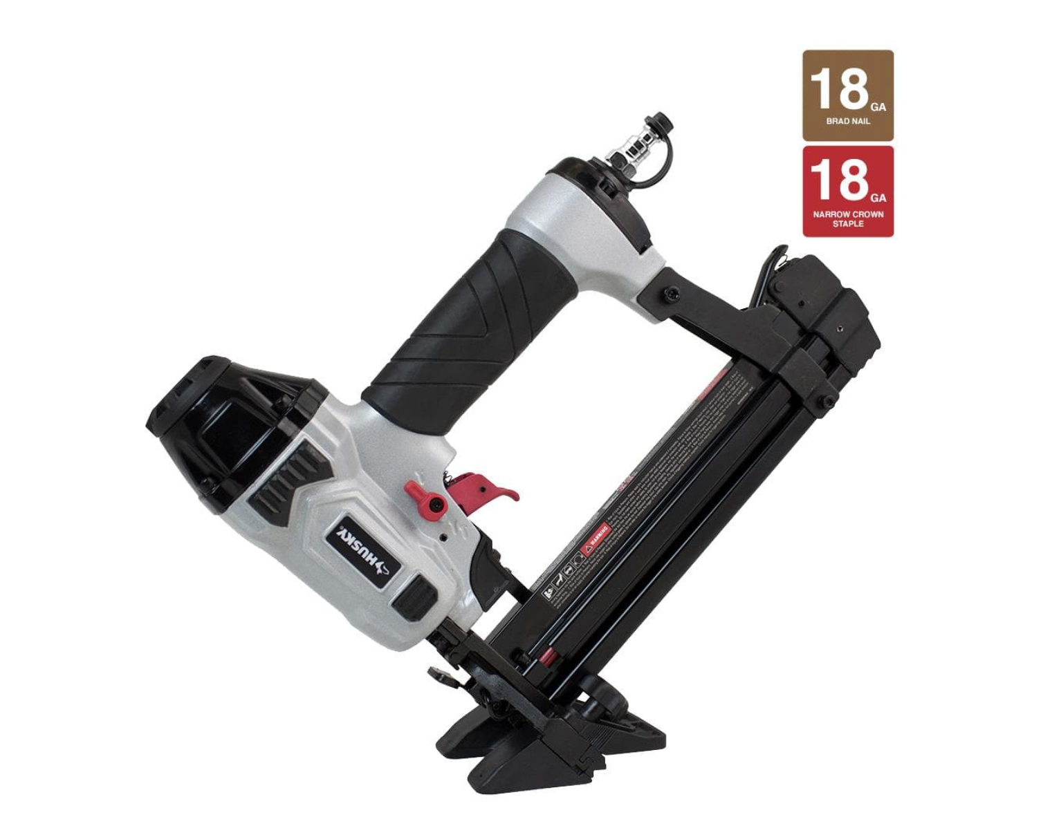 Husky DPFBC940 Pneumatic 4-in-1 18-Gauge 1-5/8 in. Mini Flooring Nailer and Stapler