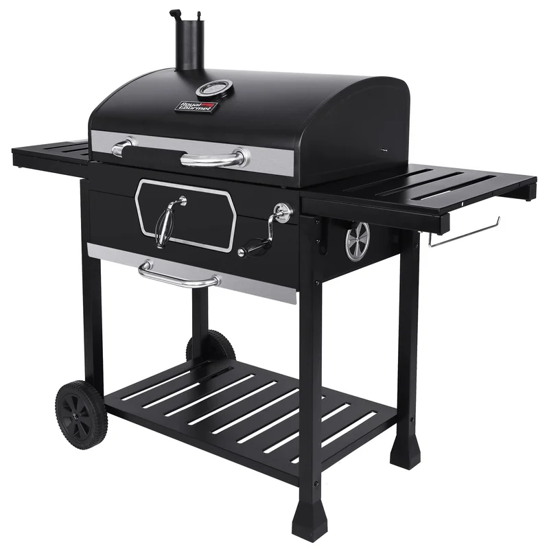 Royal Gourmet CD2030AN Charcoal Grill with 2 Side Tables in Black
