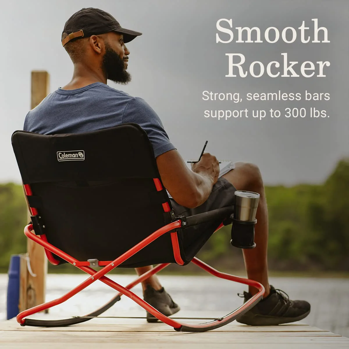 Coleman Cross Rocker Rocking Chair, Black