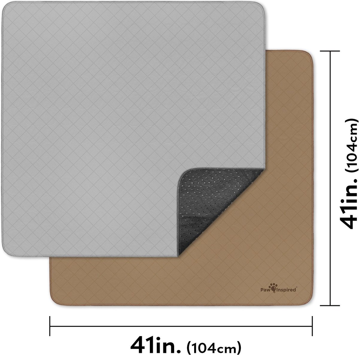 Paw Inspired Washable Dog Pee Pads, Unscented, 41×41′′ (2 pack)