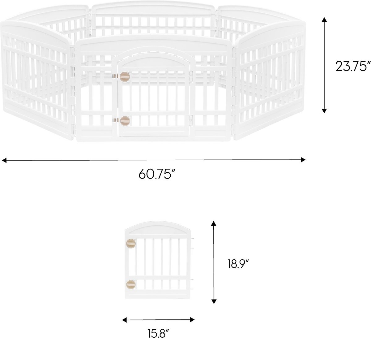 IRIS 6-Panel Plastic Exercise Dog Playpen with Door, White