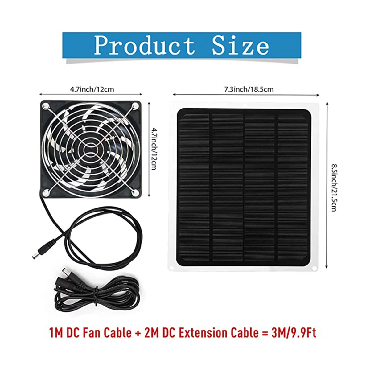 Solar Panel Fan 10W Waterproof Mini Solar Powered Fan Exhaust Ventilator for Pet Dog Houses. Greenhouses. Sheds. RV Roof